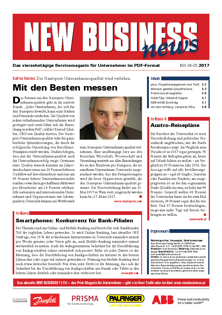 Cover: NEW BUSINESS News - 04-05/2017