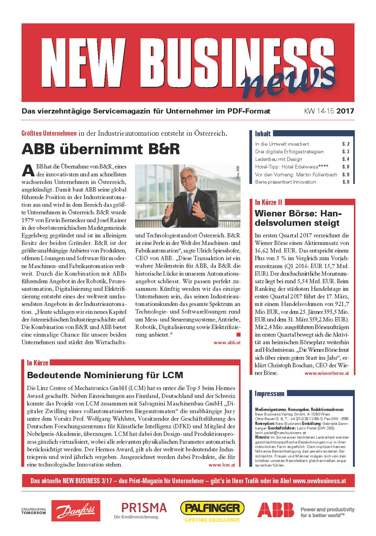 Cover: NEW BUSINESS News - 14-15/2017