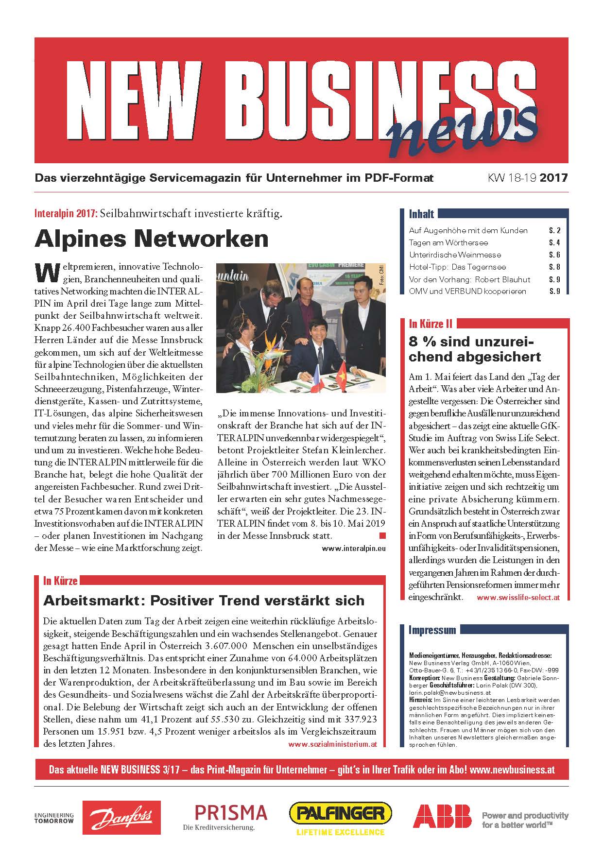 Cover: NEW BUSINESS News - 18-19/2017