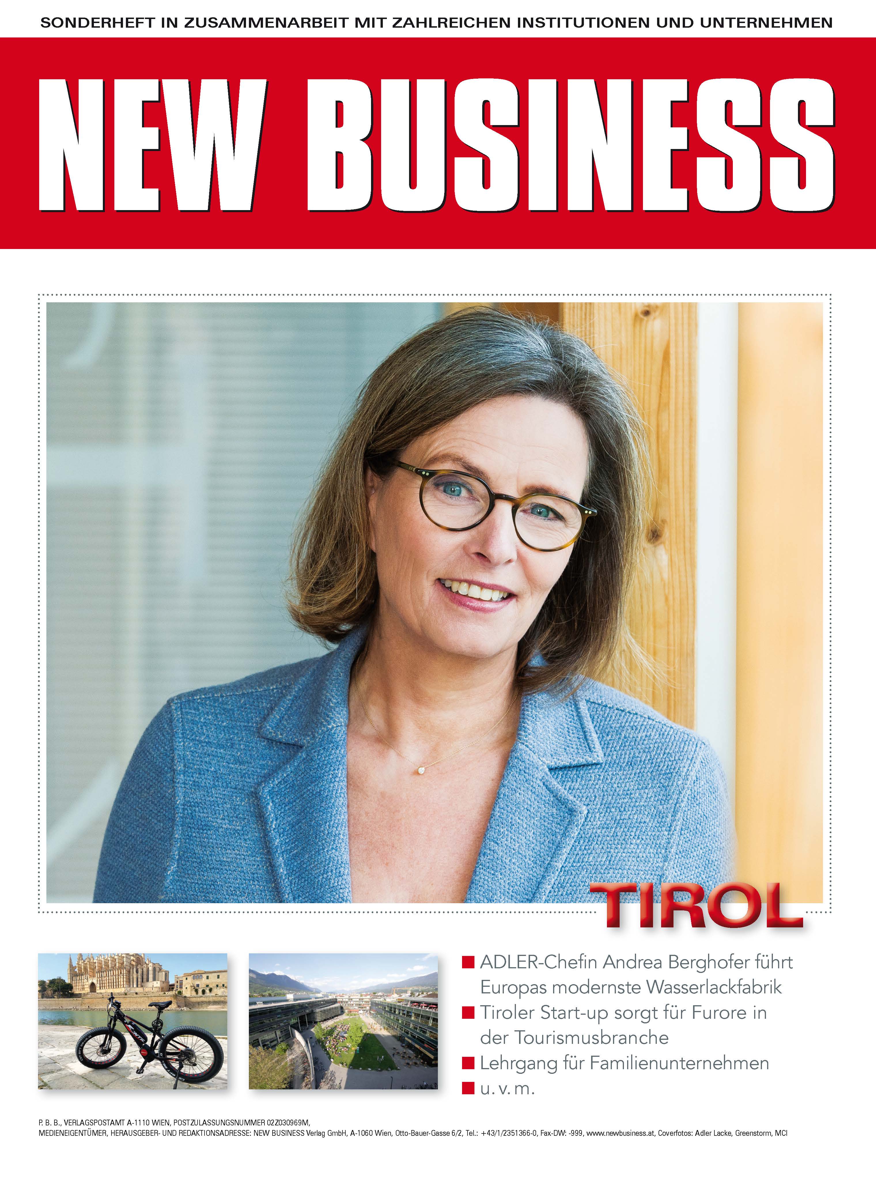 Cover: NEW BUSINESS Bundeslandspecial - TIROL 2017