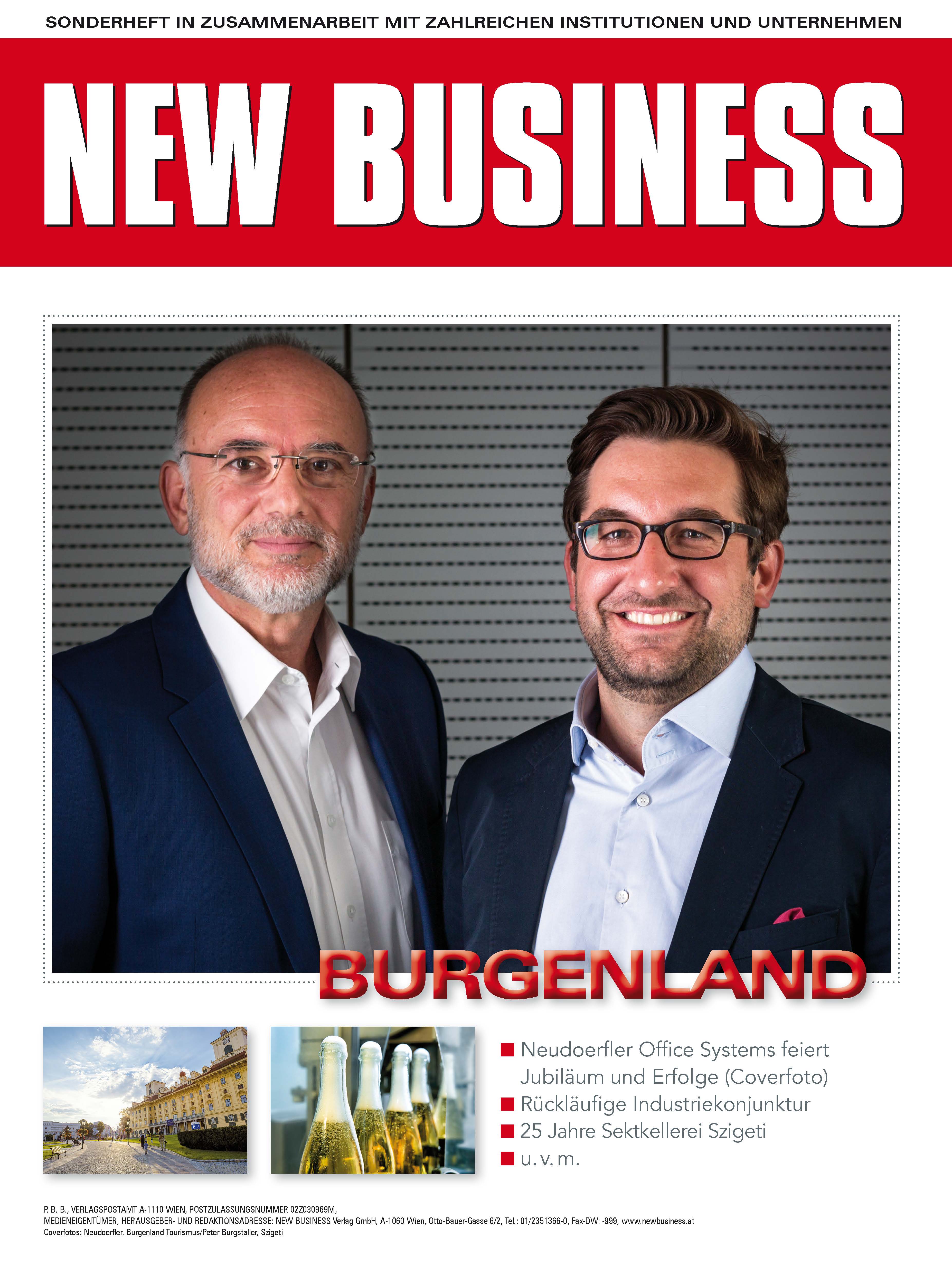 Cover: NEW BUSINESS Bundeslandspecial - BURGENLAND 2016