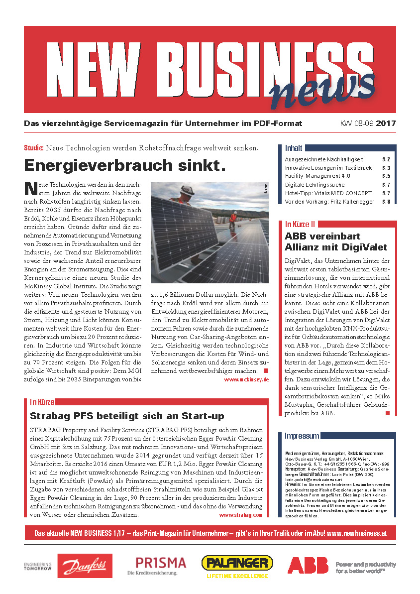 Cover: NEW BUSINESS News - 08-09/2017