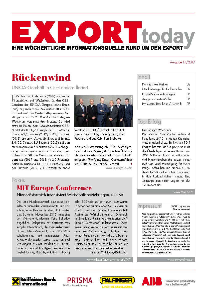 Cover: EXPORT today online - 14/2017