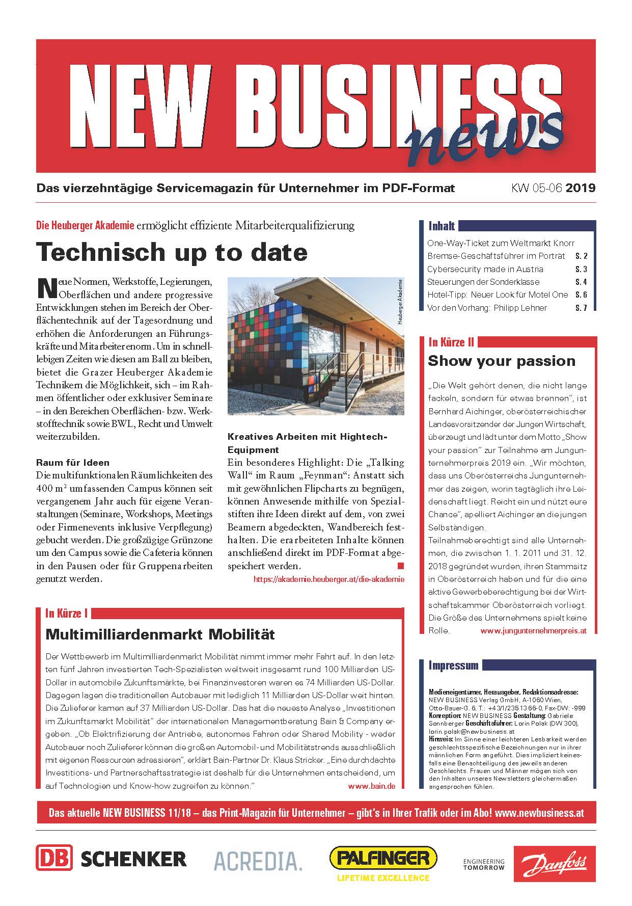 Cover: NEW BUSINESS News - 05-06/2019
