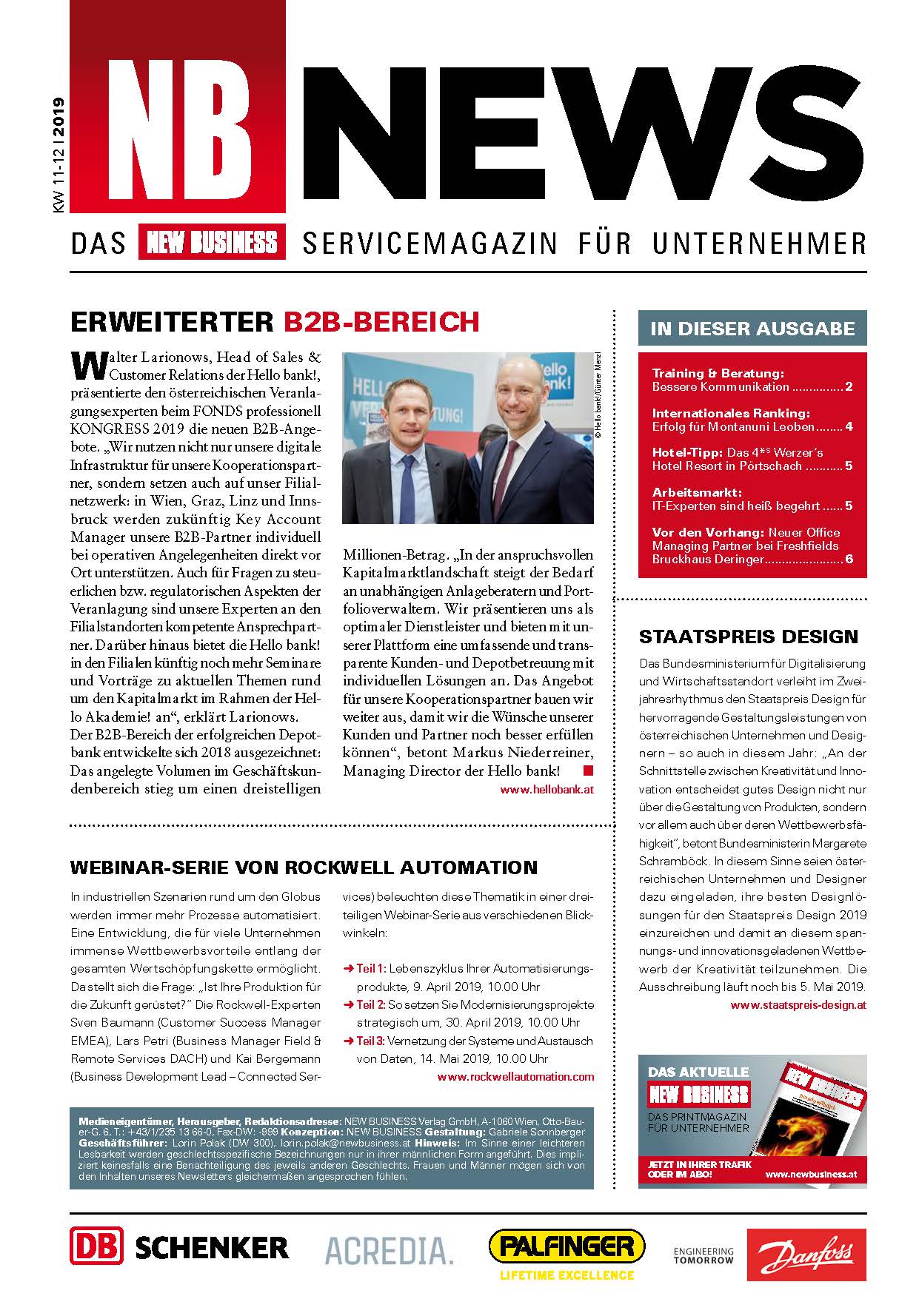 Cover: NEW BUSINESS News - 11-12/2019