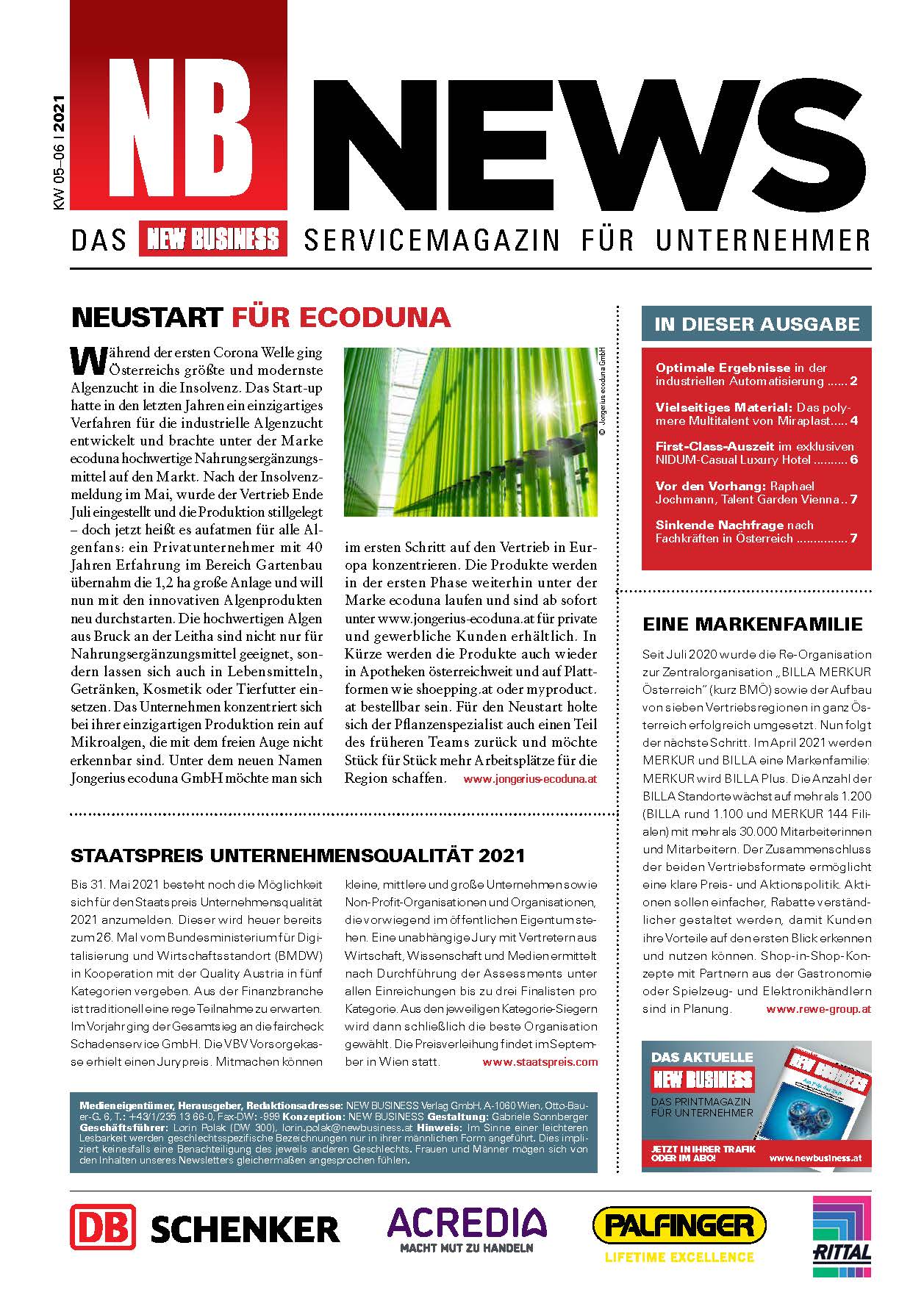 Cover: NEW BUSINESS News - 05-06/2021