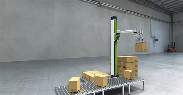 Bild: Schlüsselfertige, sofort einsatzbereite Palettierlösungen für KMU ist das Credo  von coboworx. Mit einem Abo-Modell halten sich das technische Risiko und der finanzielle Aufwand in Grenzen.