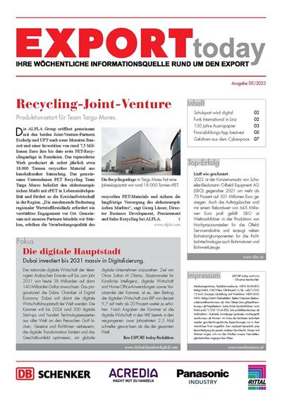 Cover: EXPORT today online - 05/2023