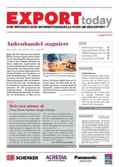 Cover: EXPORT today online - 08/2023