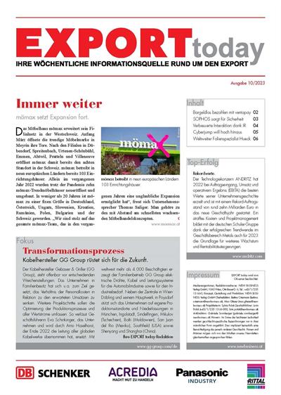 Cover: EXPORT today online - 10/2023