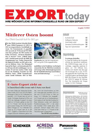 Cover: EXPORT today online - 13/2023