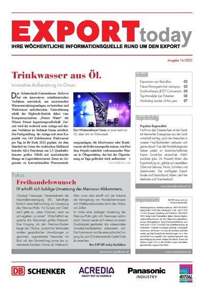 Cover: EXPORT today online - 16/2023