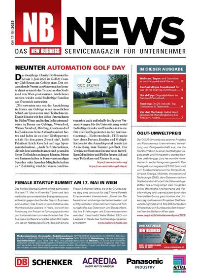 Cover: NEW BUSINESS News - 17-18/2023