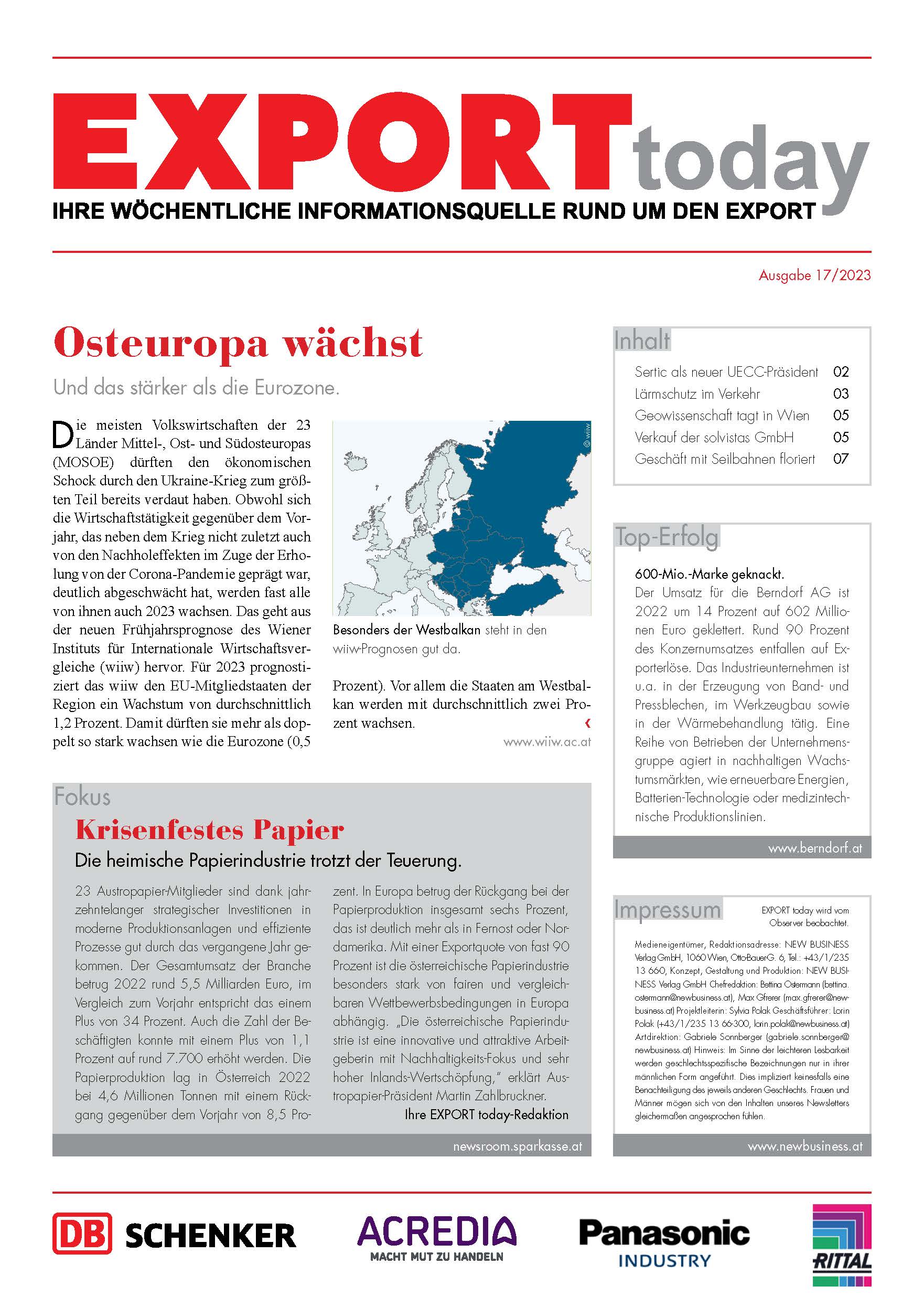 Cover: EXPORT today online - 17/2023