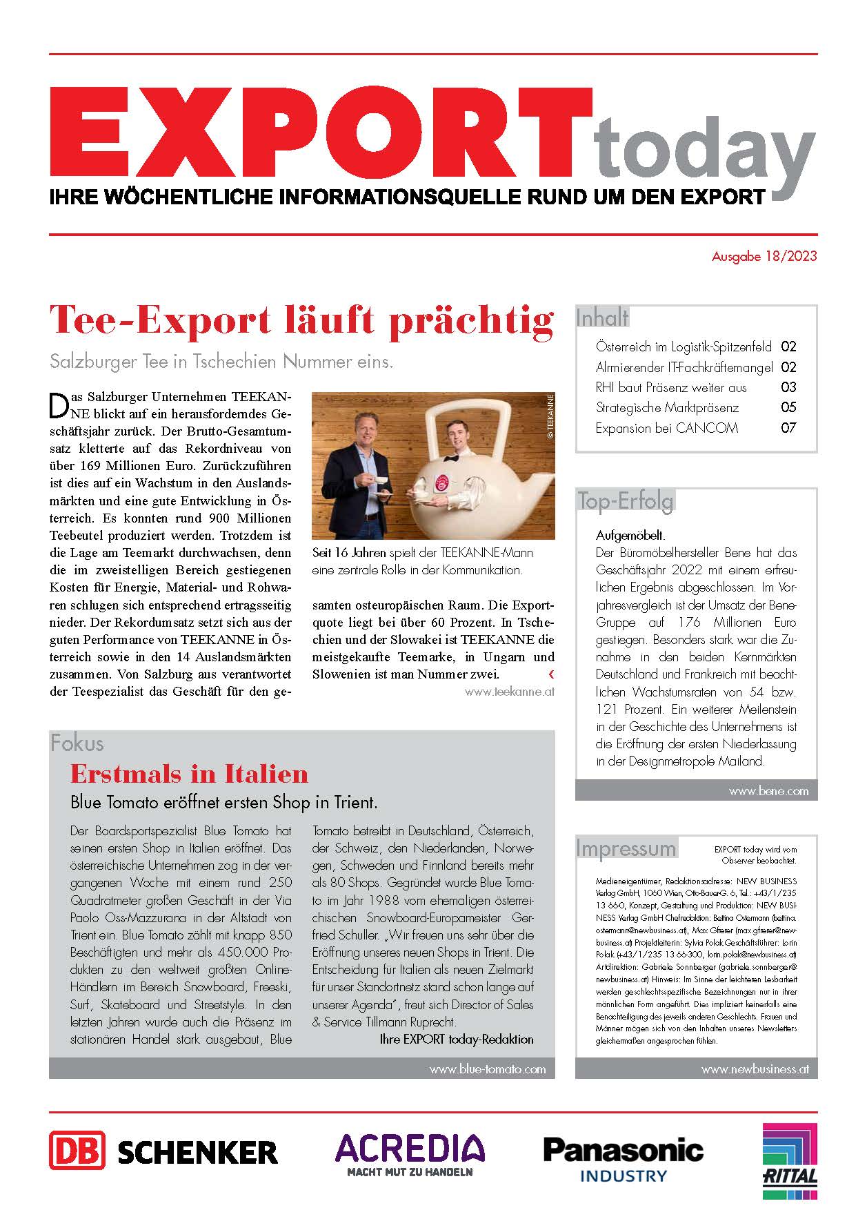 Cover: EXPORT today online - 18/2023