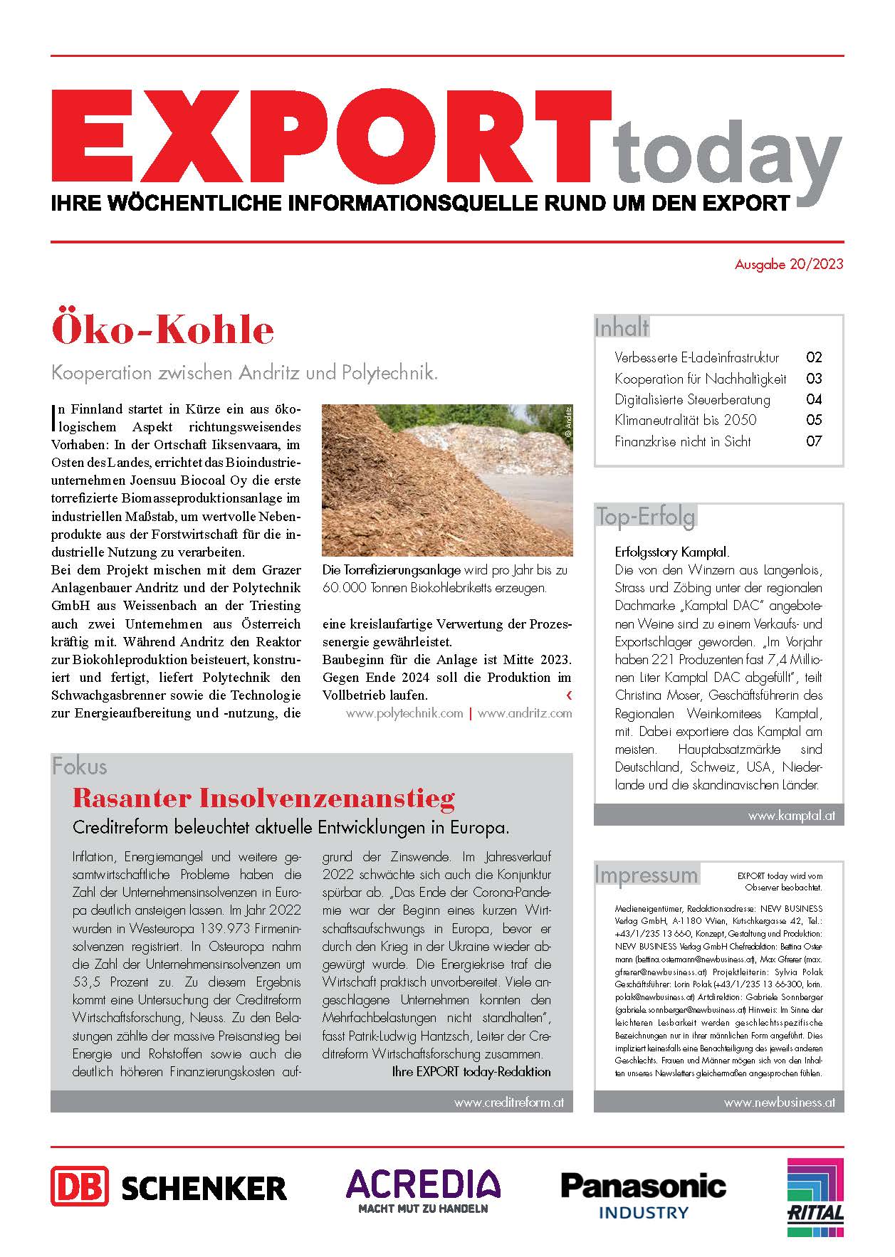 Cover: EXPORT today online - 20/2023