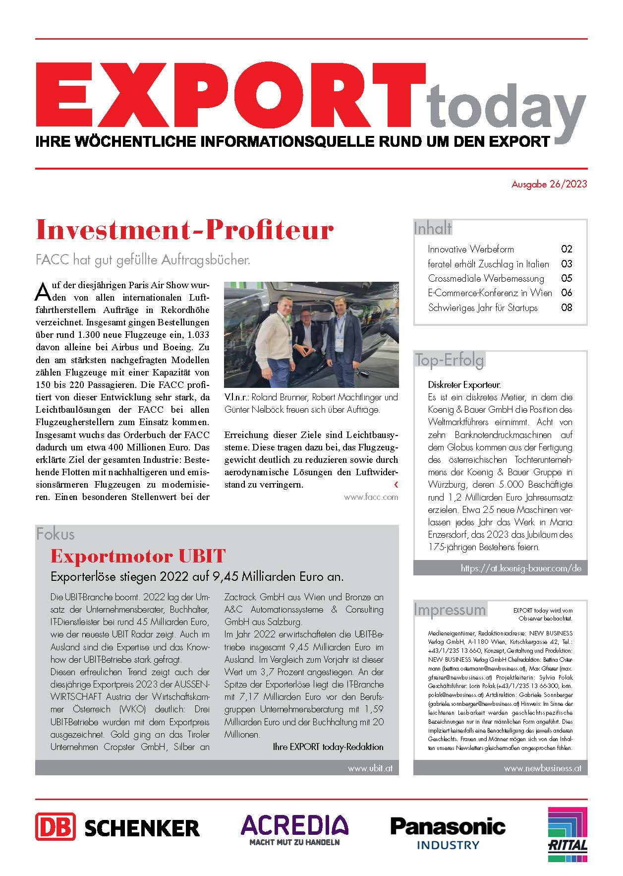 Cover: EXPORT today online - 26/2023