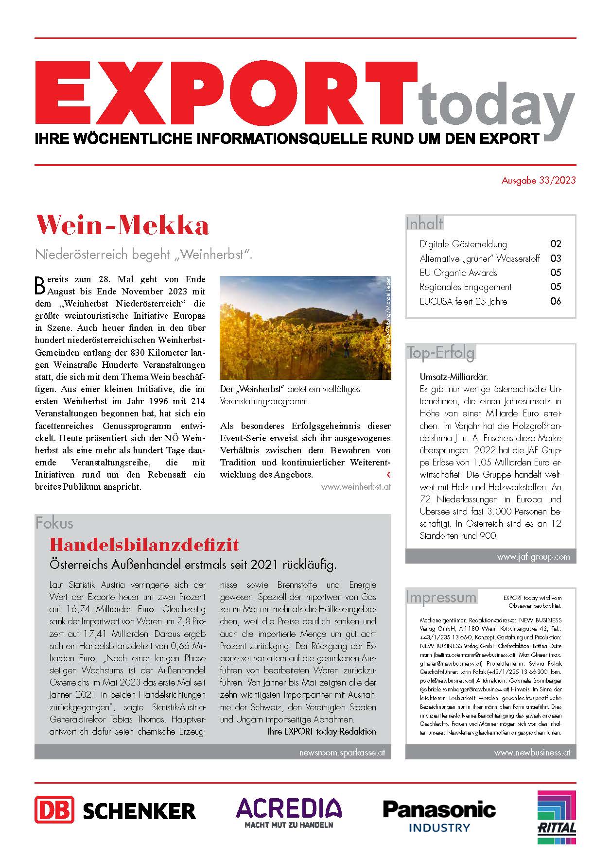 Cover: EXPORT today online - 33/2023