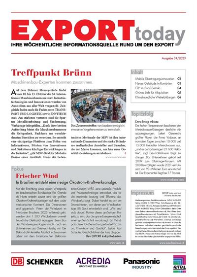 Cover: EXPORT today online - 34/2023