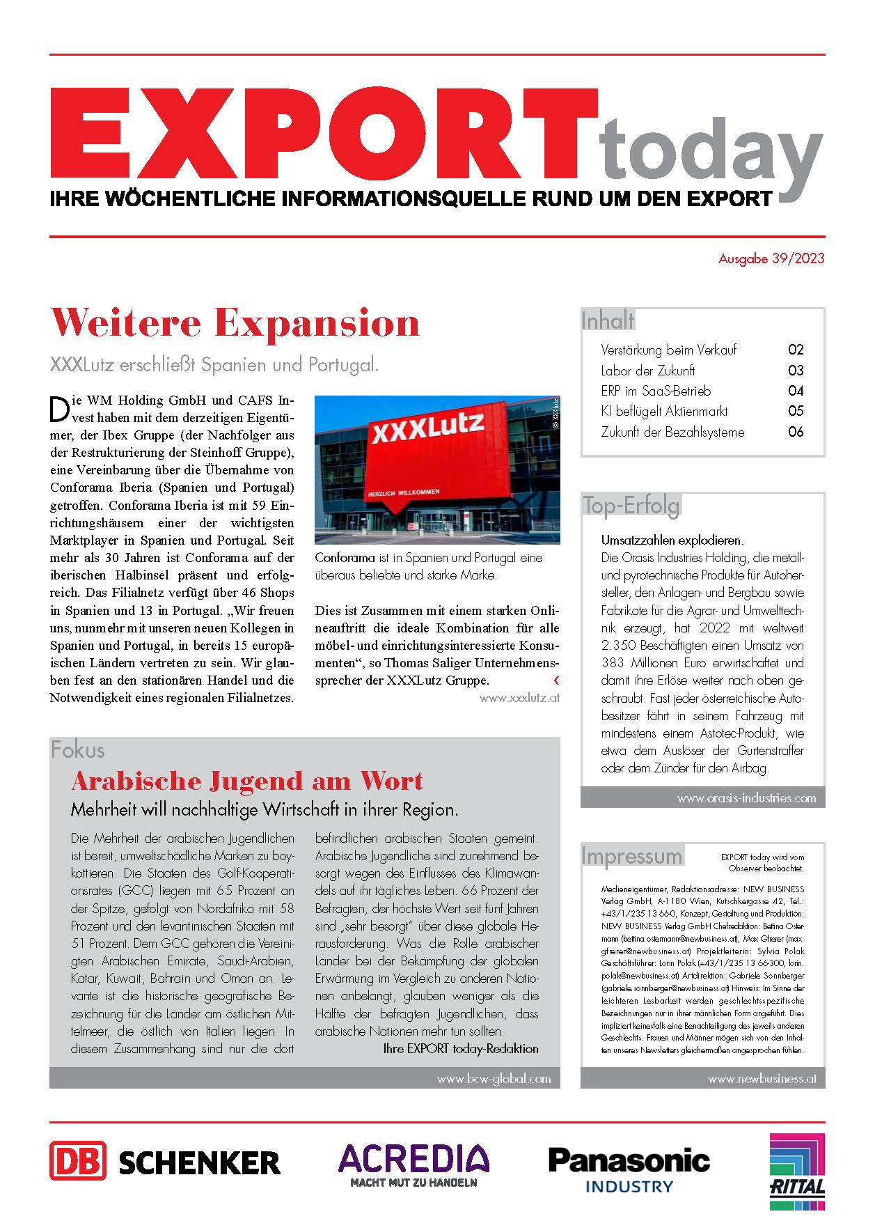 Cover: EXPORT today online - 39/2023