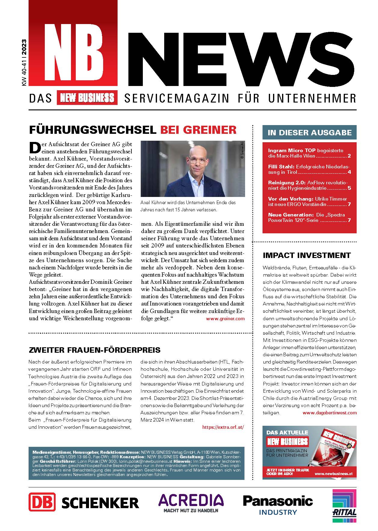 Cover: NEW BUSINESS News - 40-41/2023