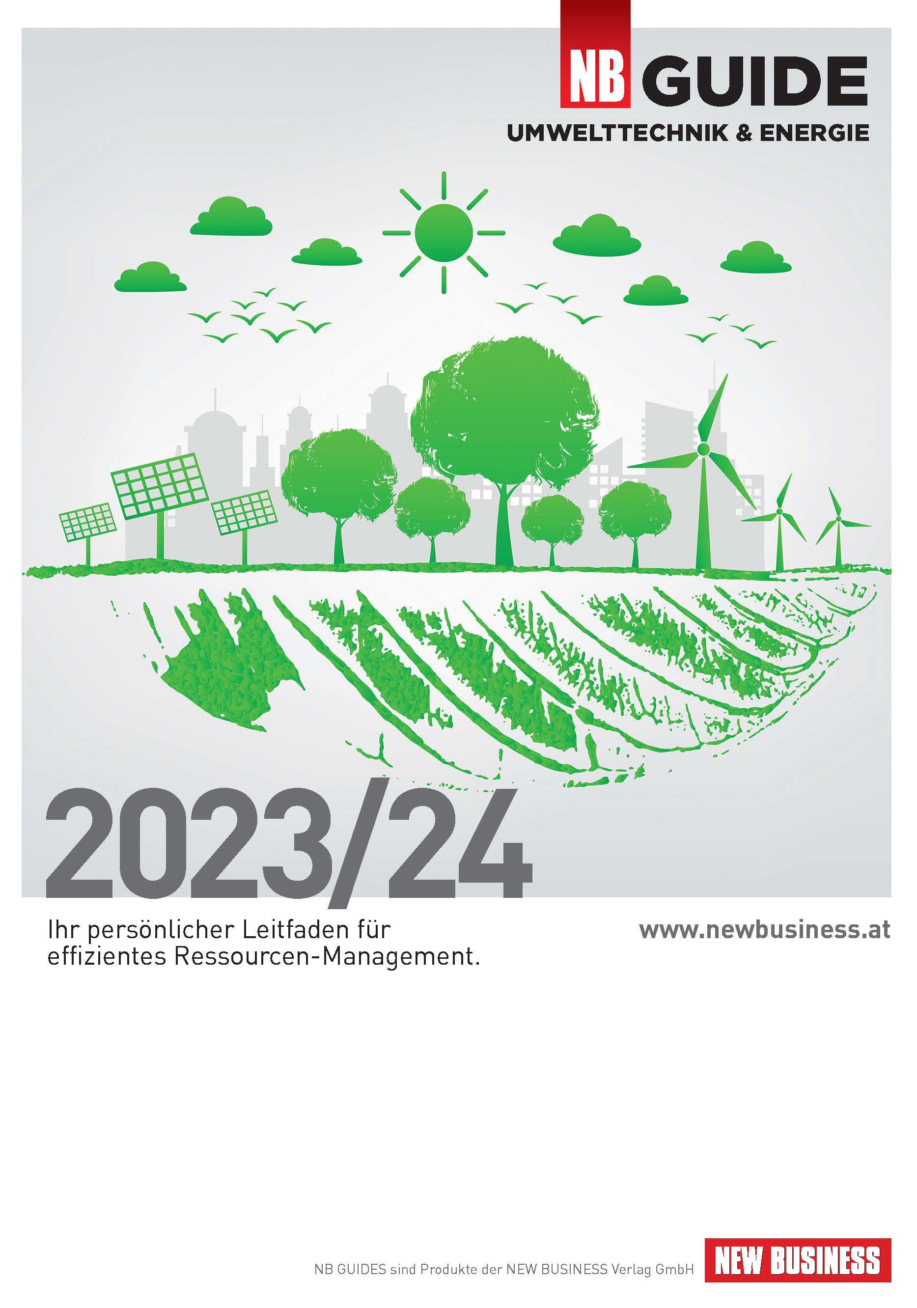Cover: NEW BUSINESS Guides - UMWELTTECHNIK- & ENERGIE-GUIDE 2023/24