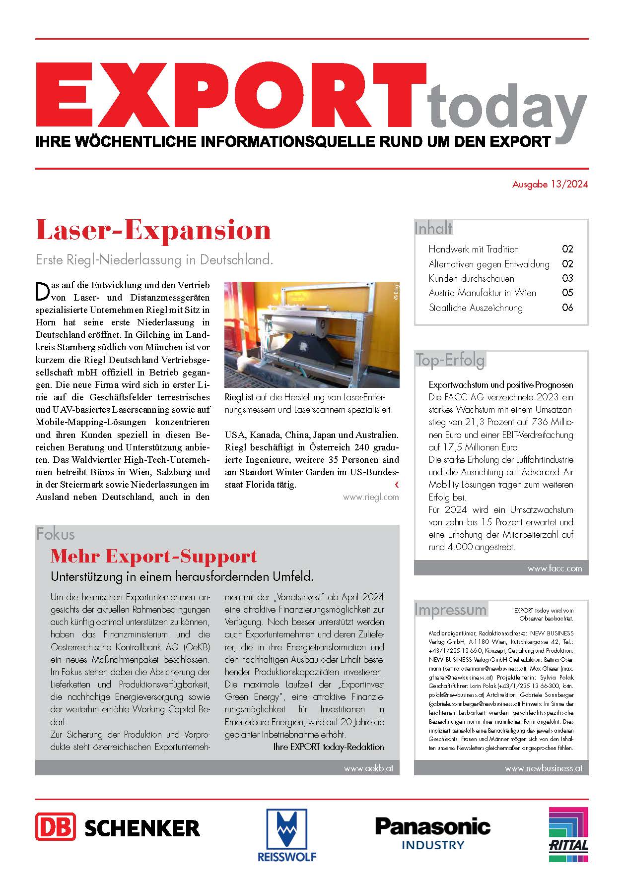 Cover: EXPORT today online - 13/2024