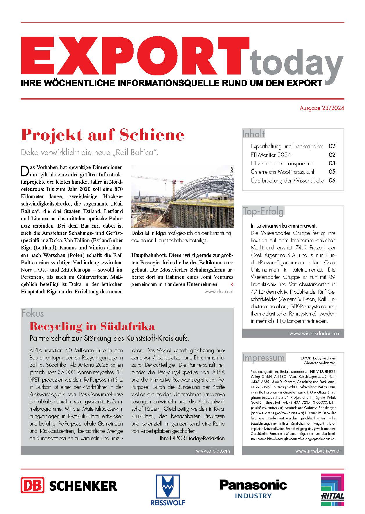 Cover: EXPORT today online - 23/2024