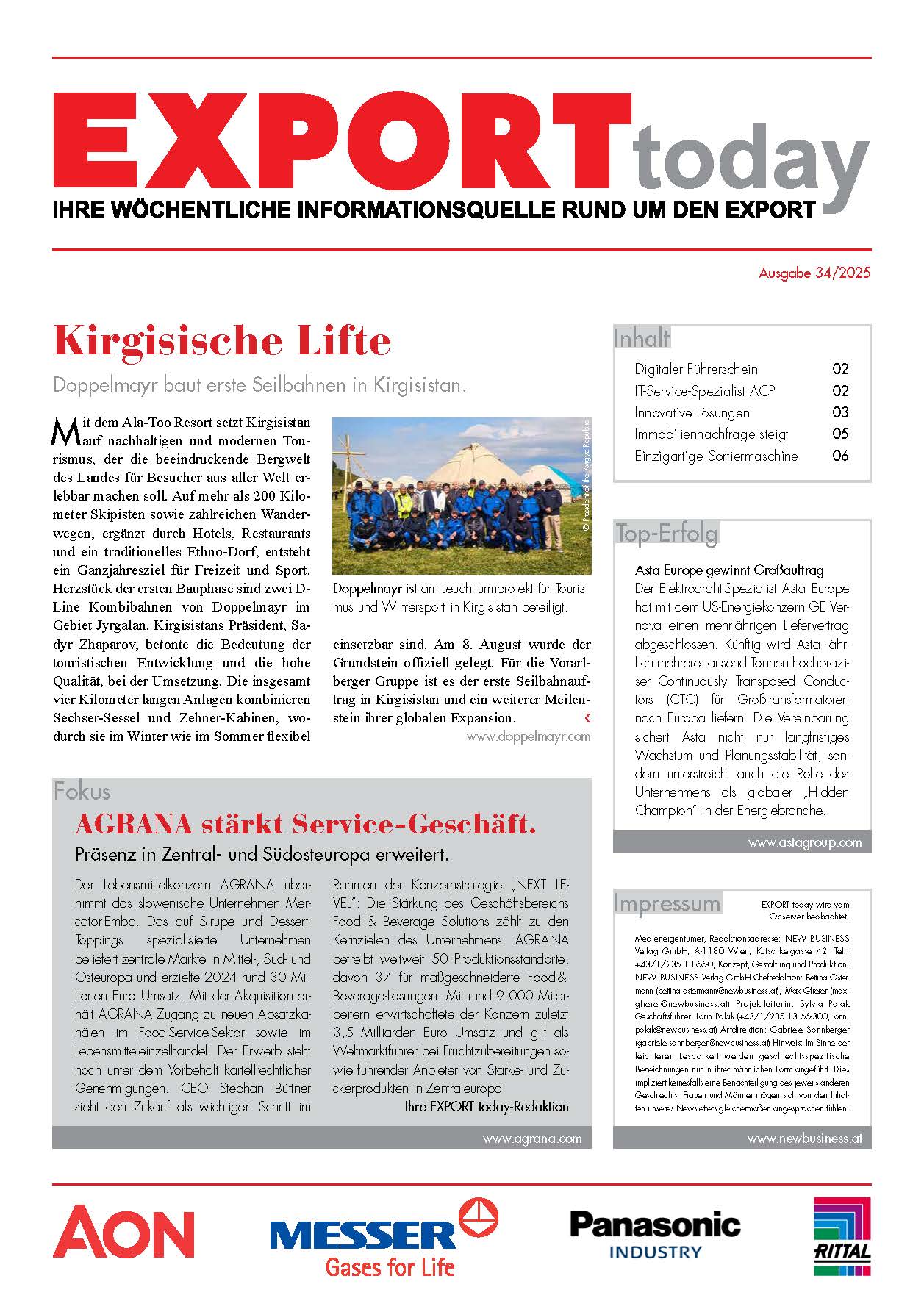 Cover: EXPORT today online - 34/2025