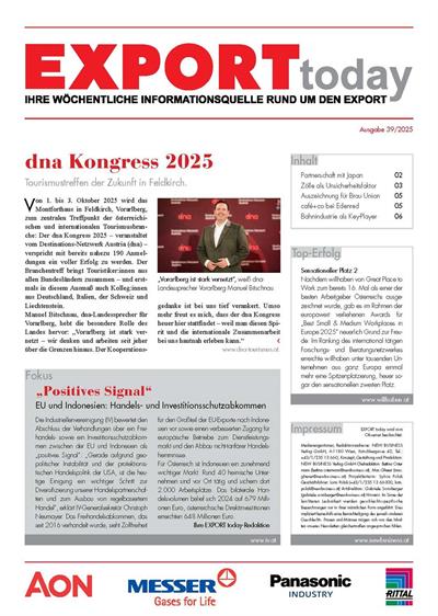 Cover: EXPORT today online - 39/2025