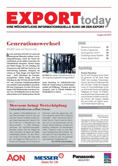 Cover: EXPORT today online - 40/2025