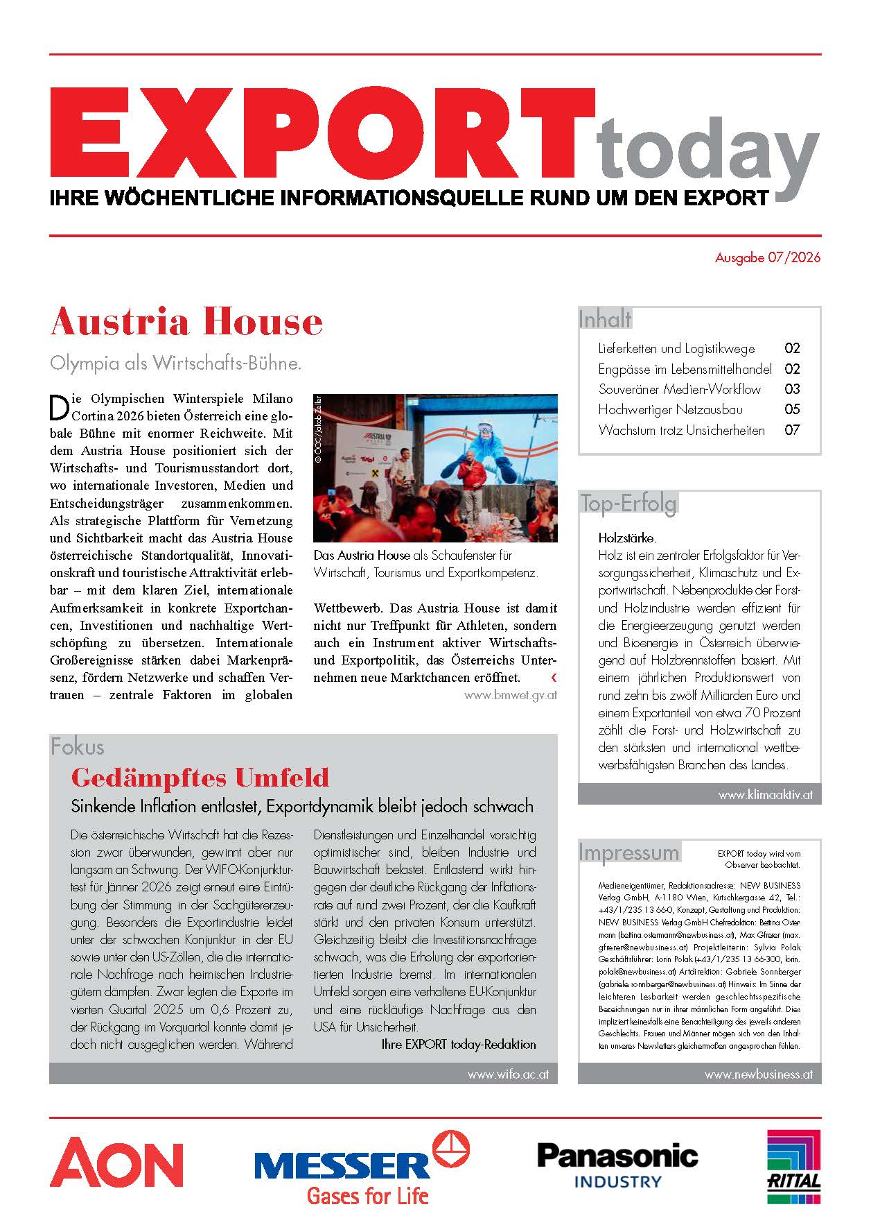 Cover: EXPORT today online - 07/2026