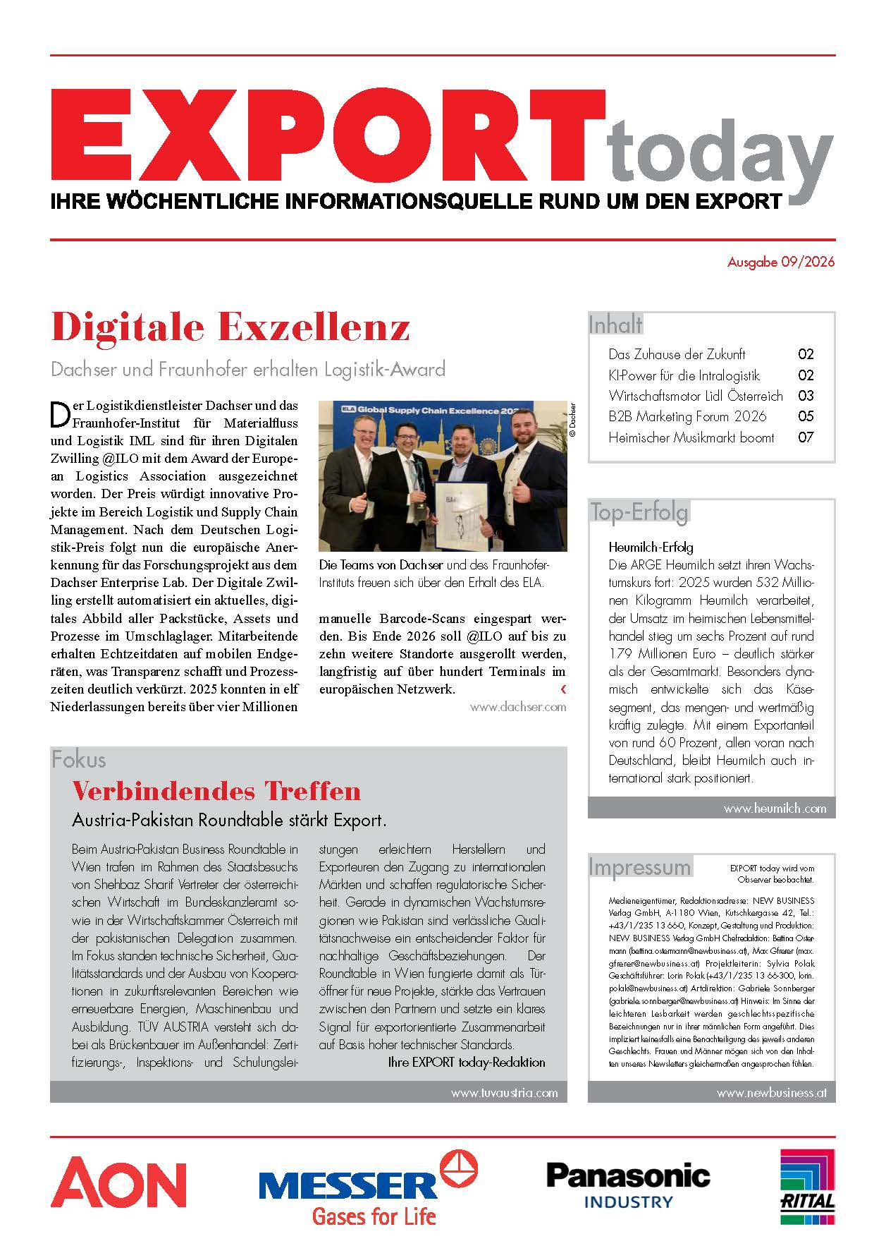 Cover: EXPORT today online - 09/2026