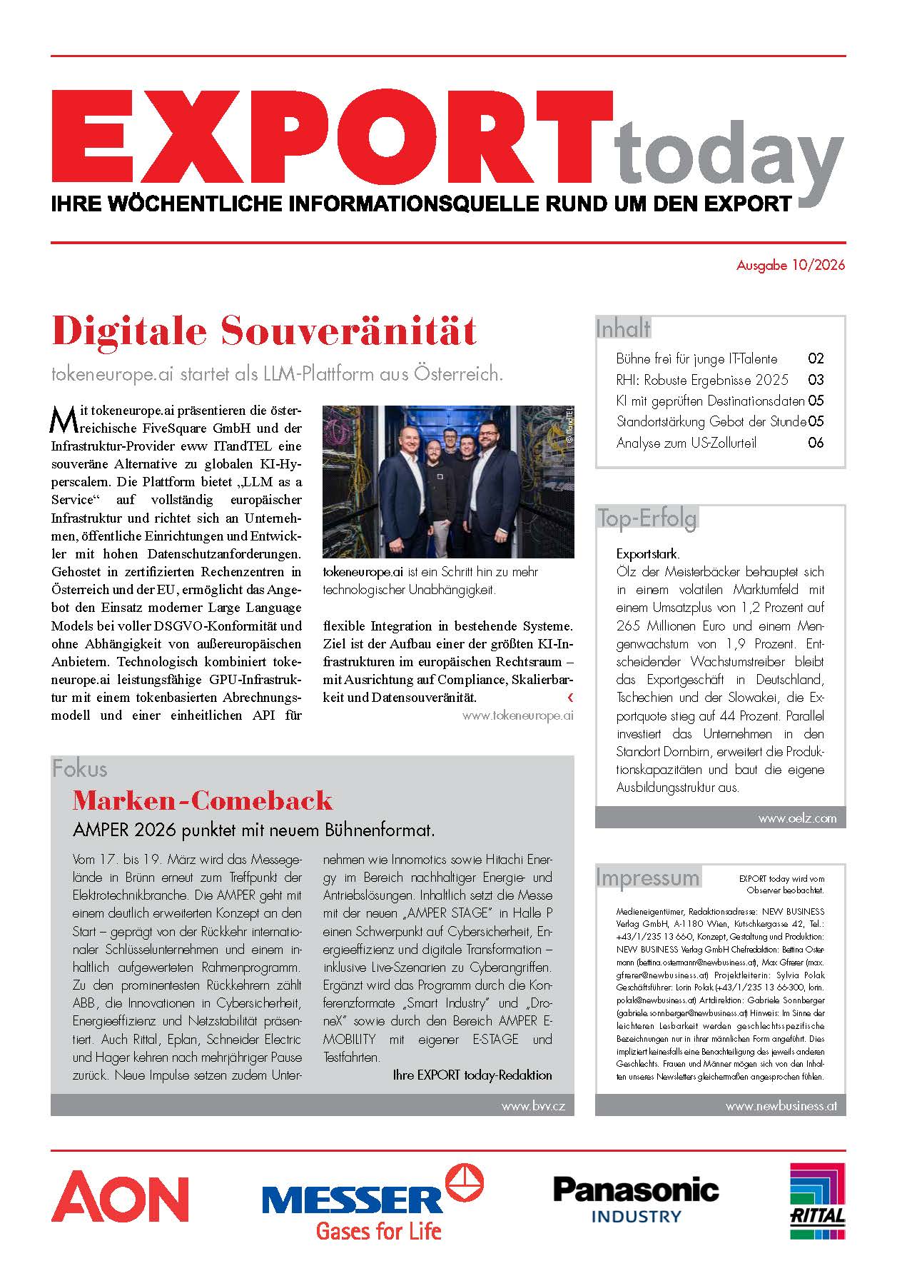 Cover: EXPORT today online - 10/2026