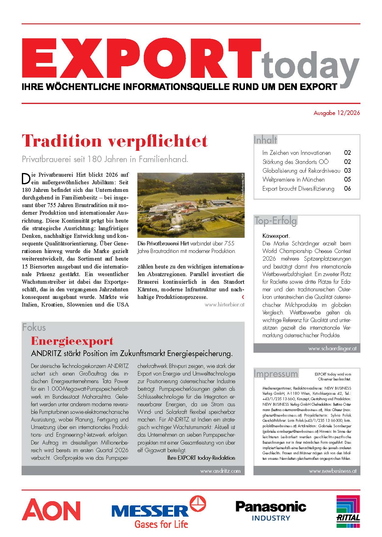 Cover: EXPORT today online - 12/2026