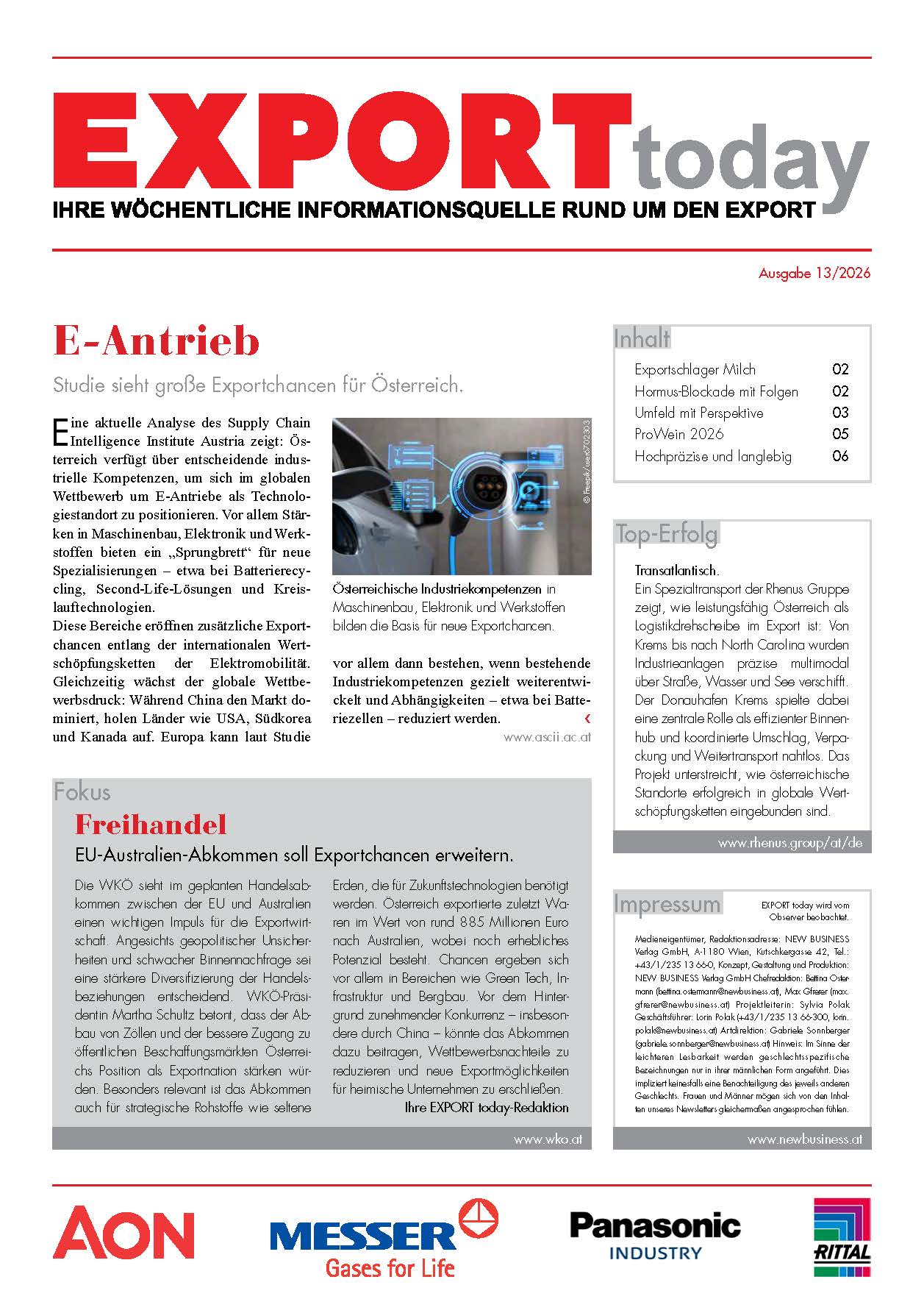 Cover: EXPORT today online - 13/2026