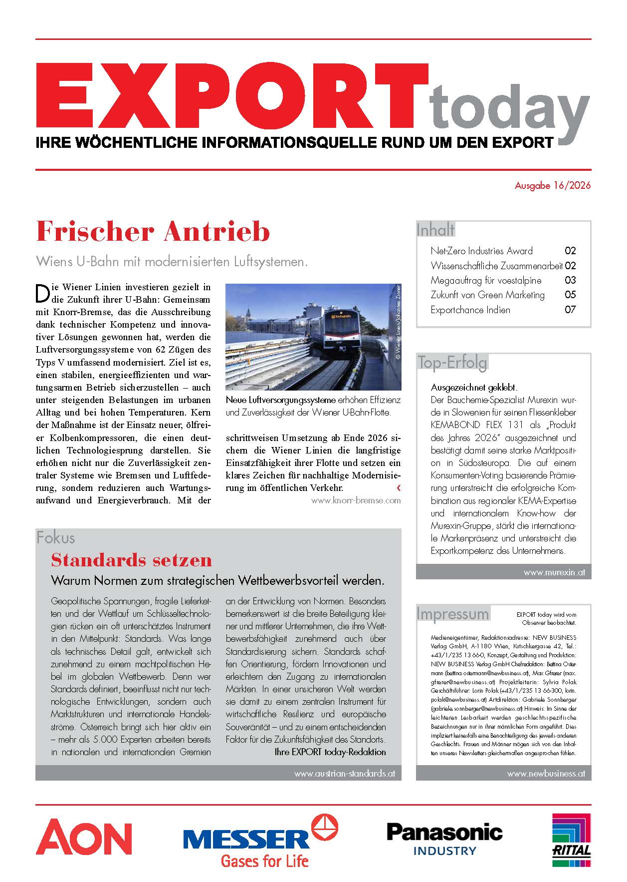 Cover: EXPORT today online - 16/2026