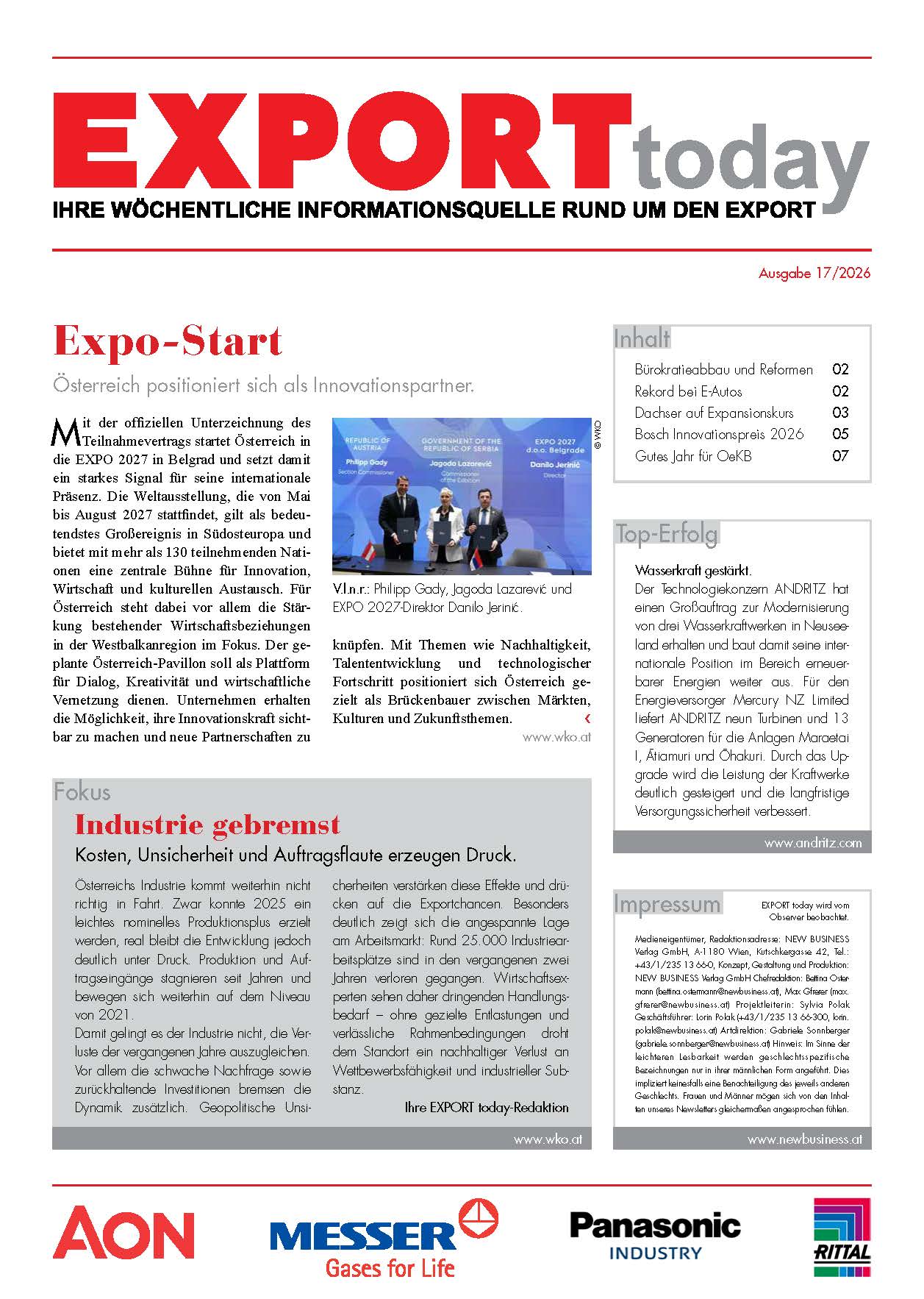 Cover: EXPORT today online - 17/2026