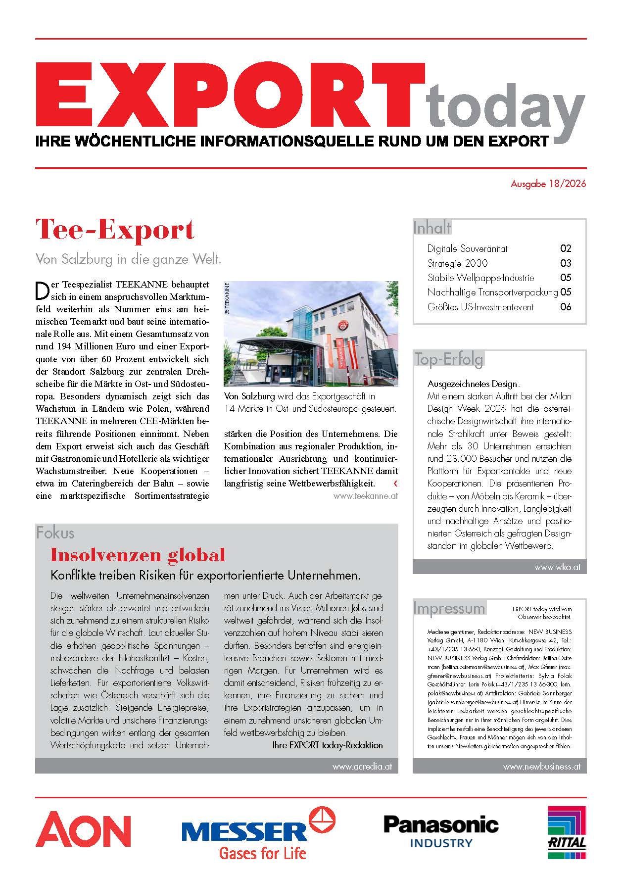 Cover: EXPORT today online - 18/2026