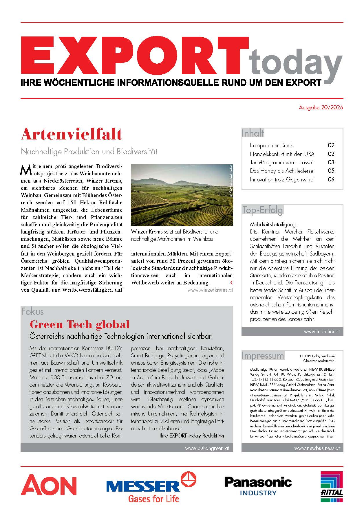 Cover: EXPORT today online - 20/2026
