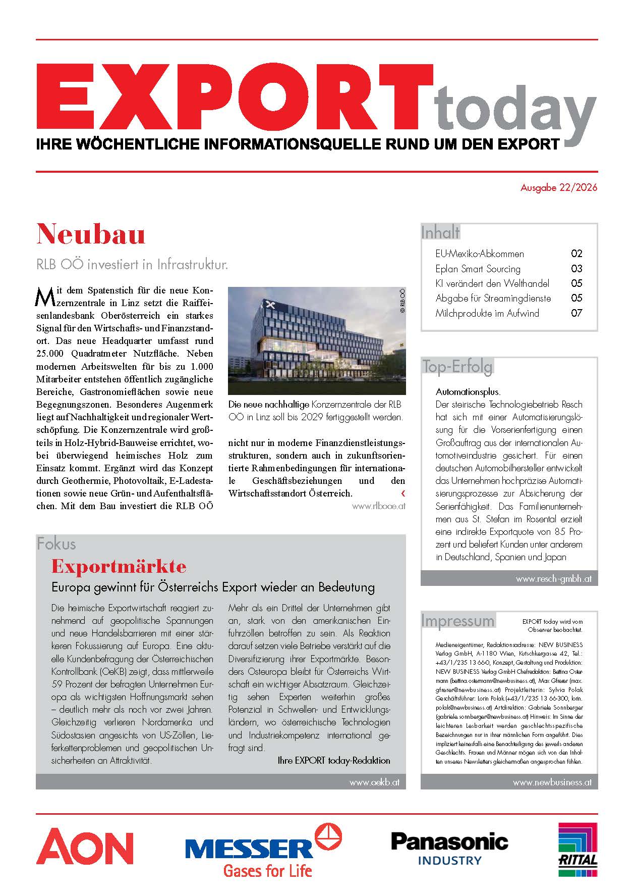 Cover: EXPORT today online - 22/2026