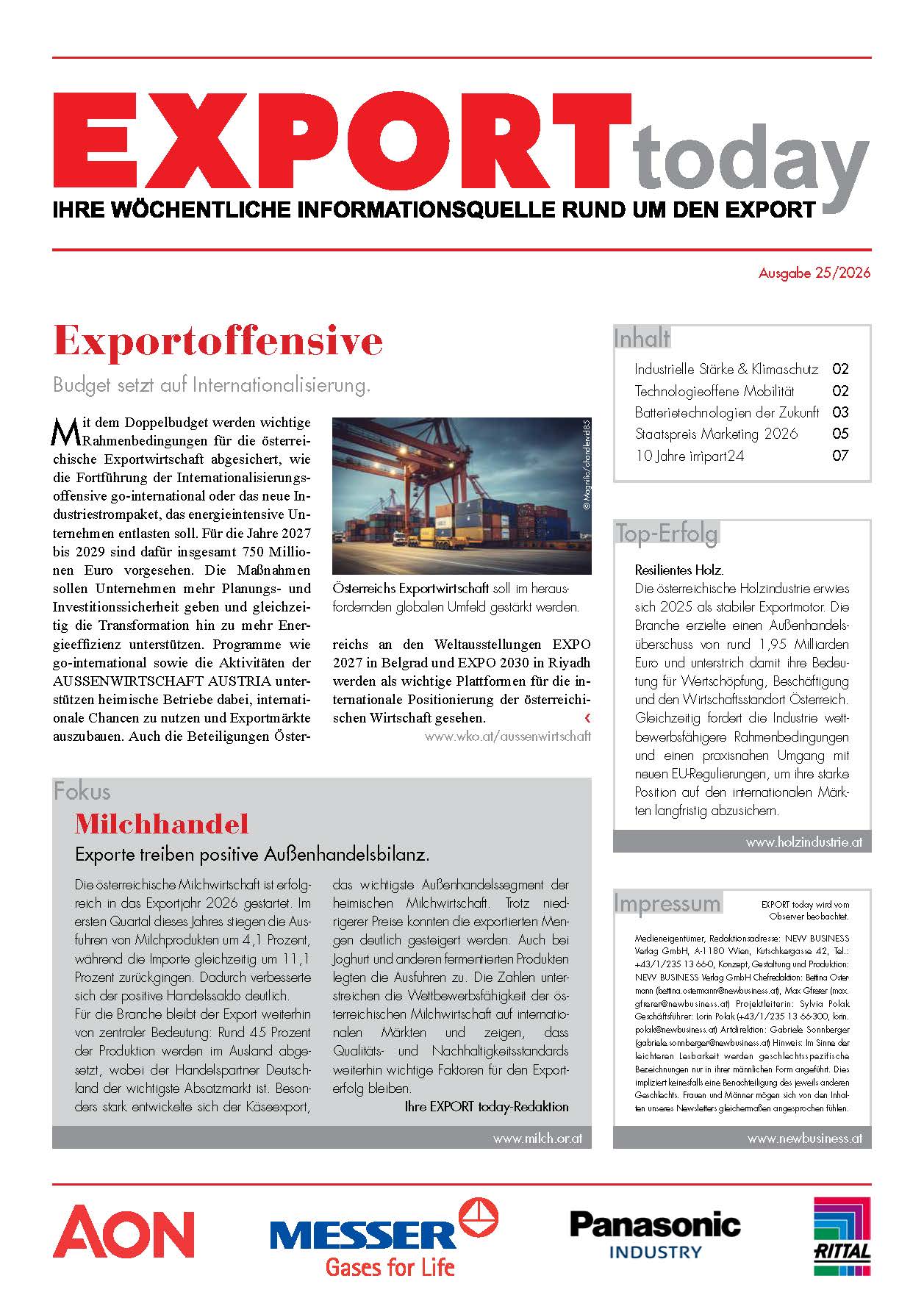Cover: EXPORT today online - 25/2026