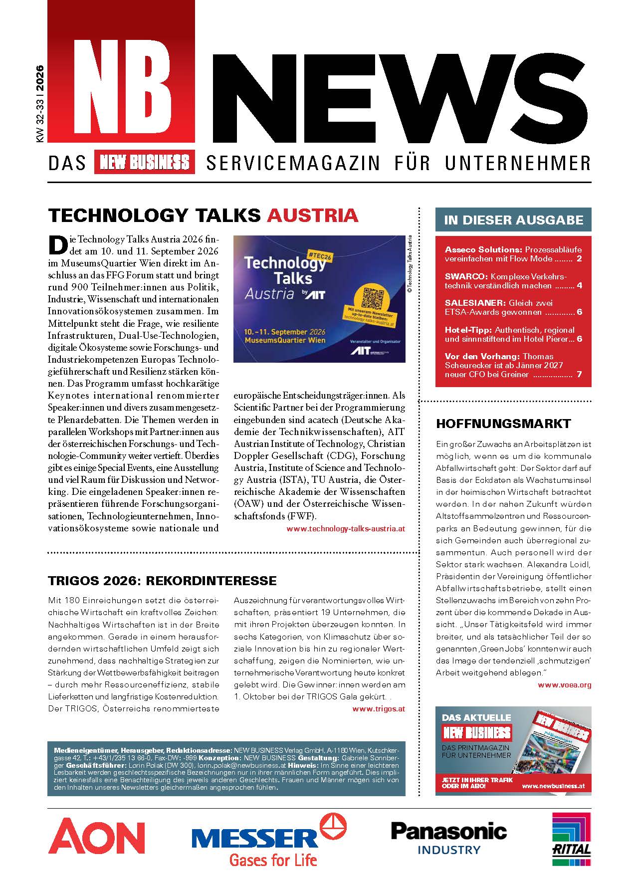 Cover: NEW BUSINESS News - 32-33/2026