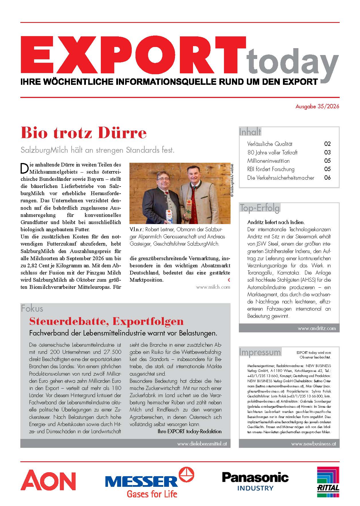 Cover: EXPORT today online - 35/2026