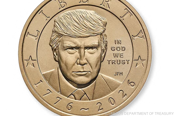 Bild: US-Präsident Trump prangt nun auch von Münzgeld