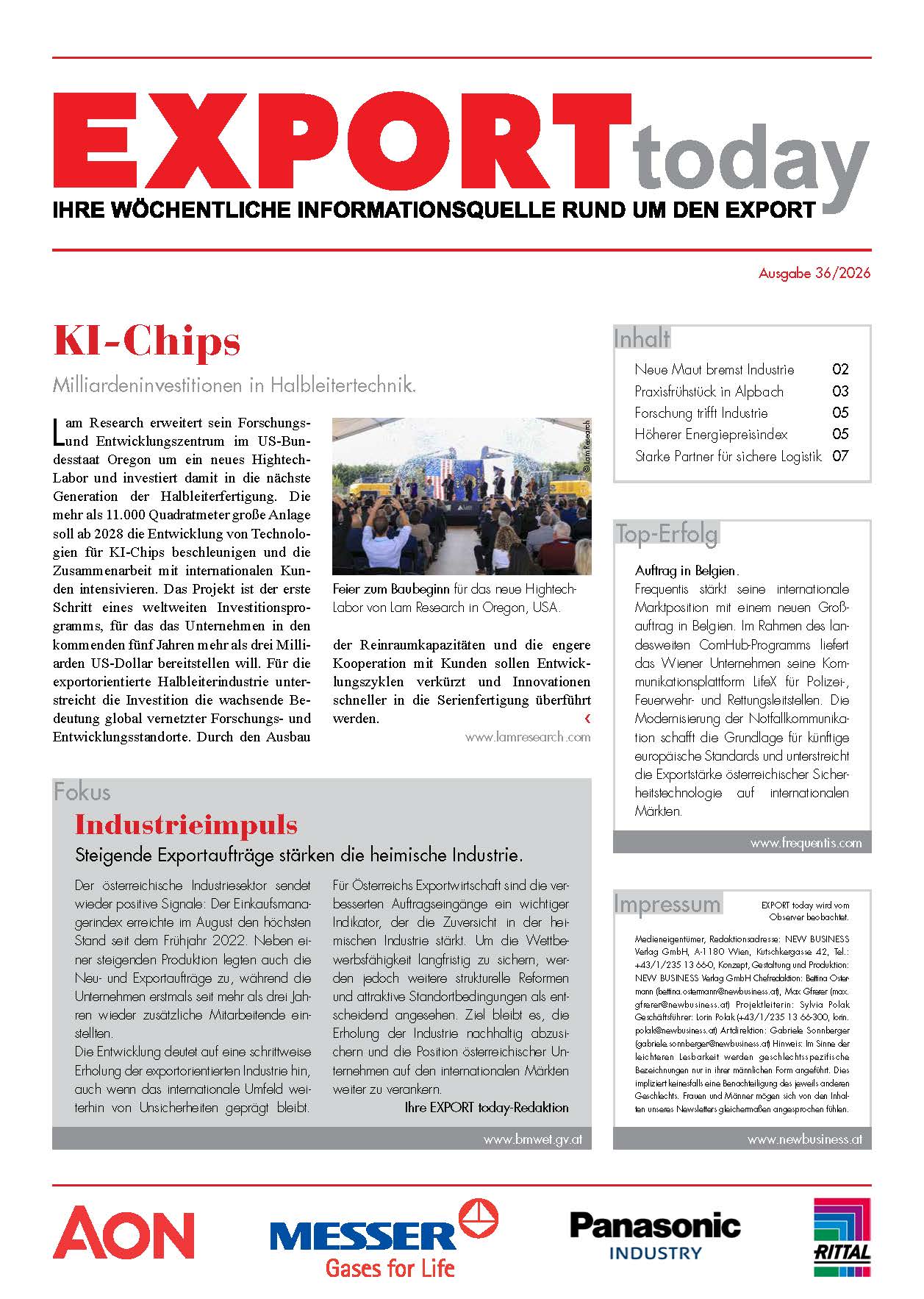 Cover: EXPORT today online - 36/2026